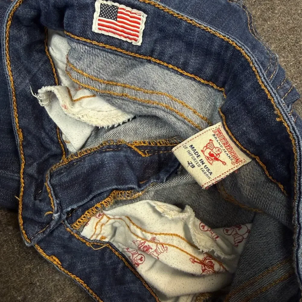 True Religion 29/34 women’s blue denim jeans pants made in USA